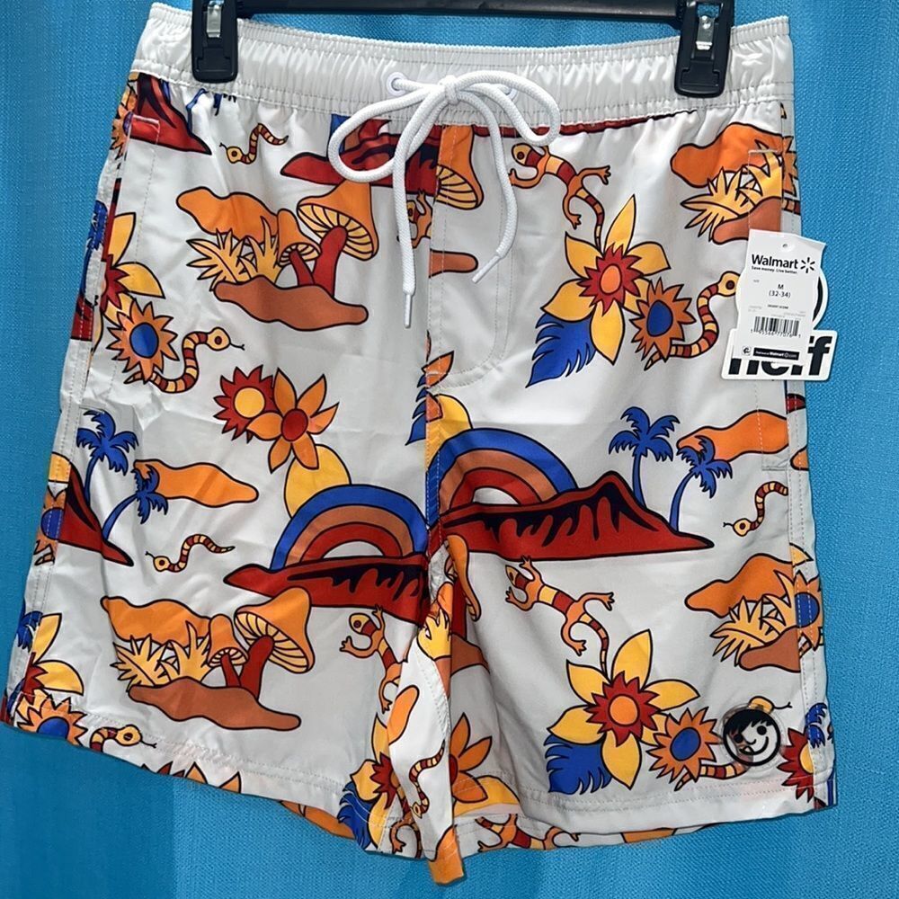 Neff Retro shorts gray orange blue